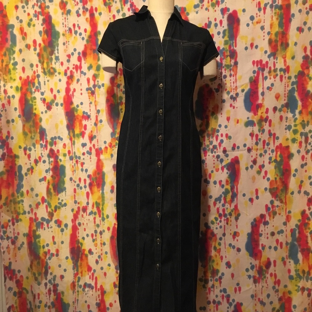 Ann Taylor Button Denim Dress